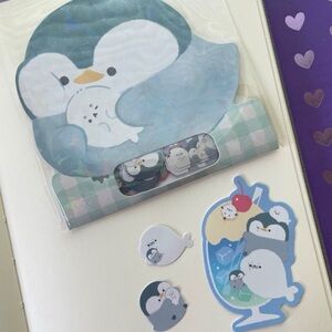 Penguin and seal flake stickers